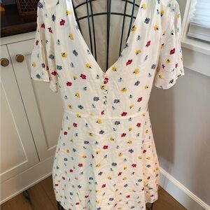 Madewell White Floral Dress